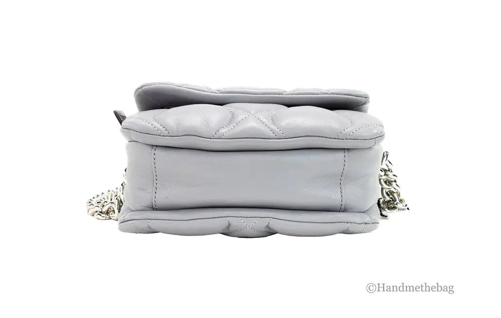 Marc Jacobs Small Rock Grey Quilted Leather Crossbody Bag