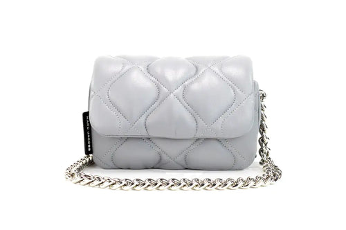 Marc Jacobs Small Rock Grey Quilted Leather Crossbody Bag