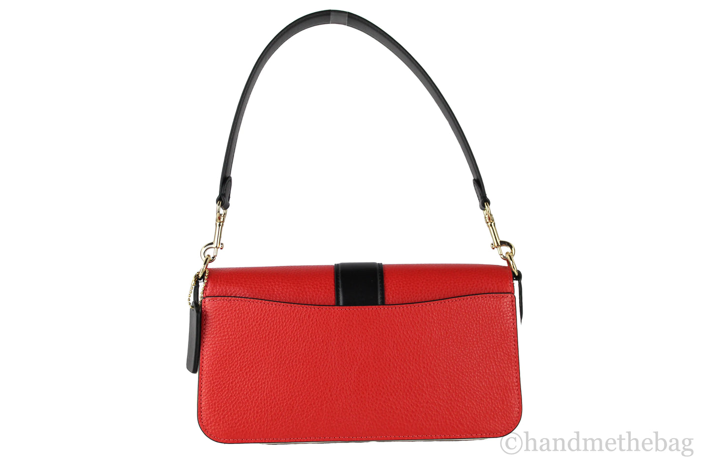 Coach Colorblock Bright Poppy Pebble Leather Georgie Shoulder Bag