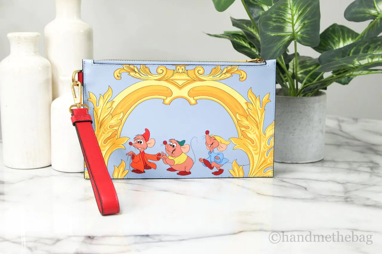 Versace X Disney Cinderella Mice Small Printed Leather Pouch